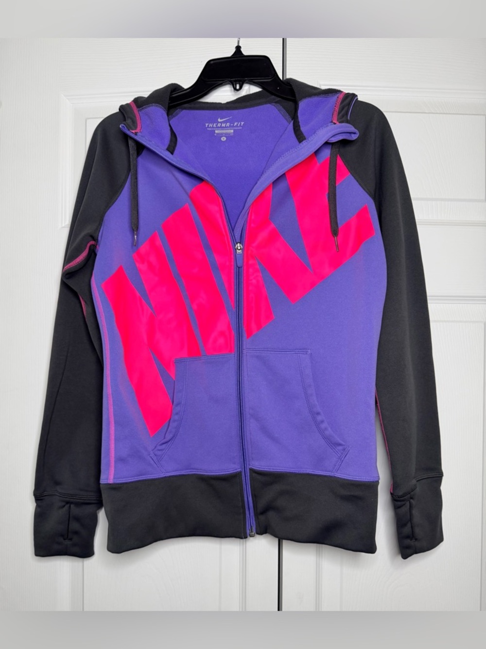 Nike woman Purple & Hot Pink Logo Zip Puffer Hoodie